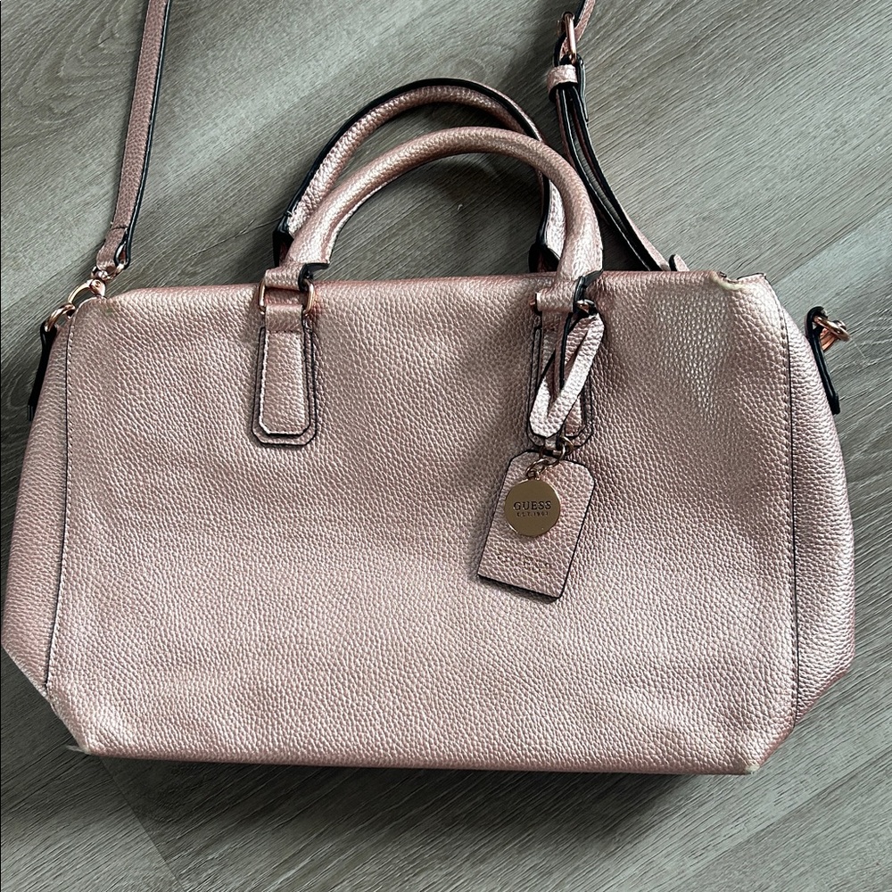Guess Metallic Pink Purse Satchel